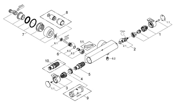 Grohe Grohtherm 2000 Termostatik Duş Bataryası - 34169001