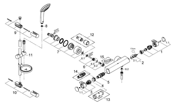 Grohe Grohtherm 2000 Termostatik Duş Bataryası / Duş Seti Dahil - 34195001