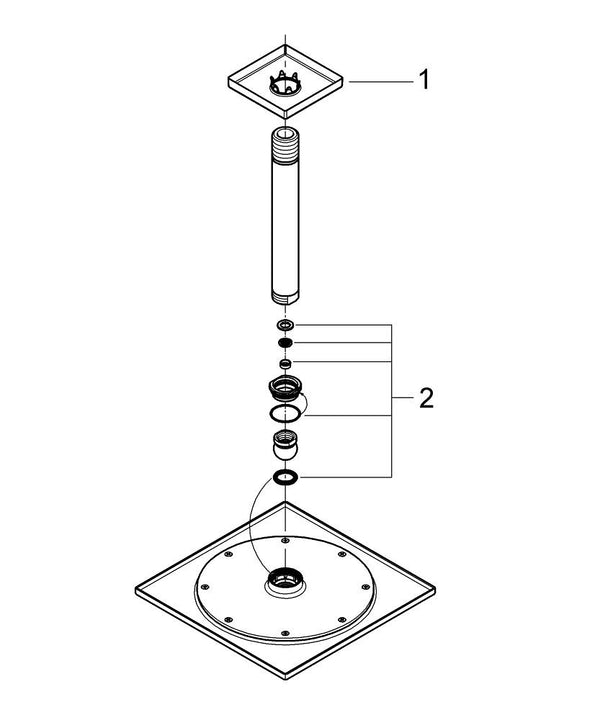 Grohe Rainshower  Aqua 10″ Tepe Duşu Seti 142 Mm, Tek Akışlı - 26861MG0