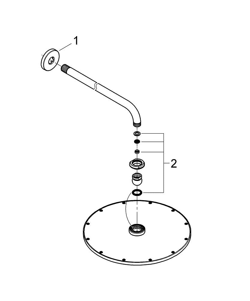 Grohe Rainshower  Cosmopolitan 310 Tepe Duşu Seti 380 Mm, Tek Akışlı - 26066000
