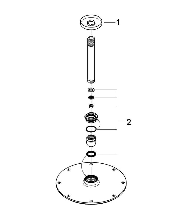 Grohe Rainshower  Cosmopolitan 210 Tepe Duşu Seti 142 Mm, Tek Akışlı - 26063000