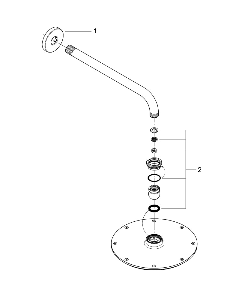 Grohe Rainshower  Cosmopolitan 210 Tek Akışlı Tepe Duşu Seti 286 Mm - 26062000