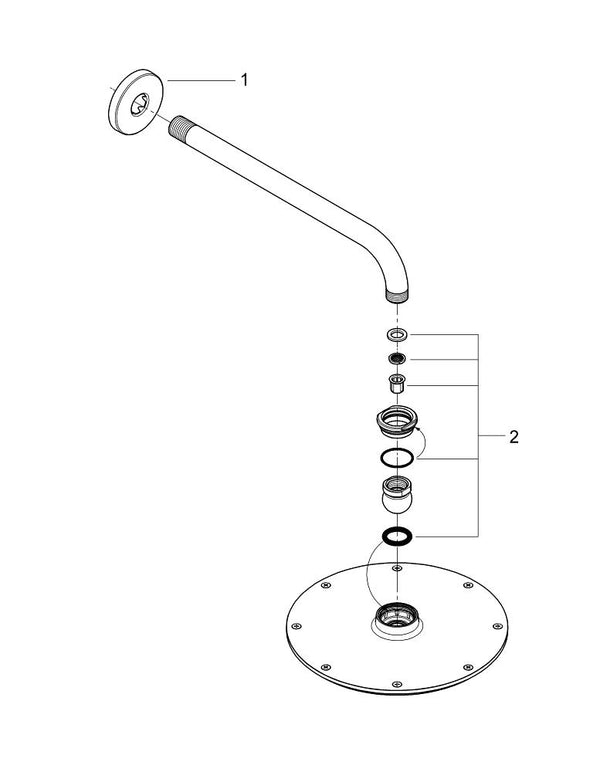 Grohe Rainshower  Cosmopolitan 210 Tek Akışlı Tepe Duşu Seti 286 Mm - 26052000