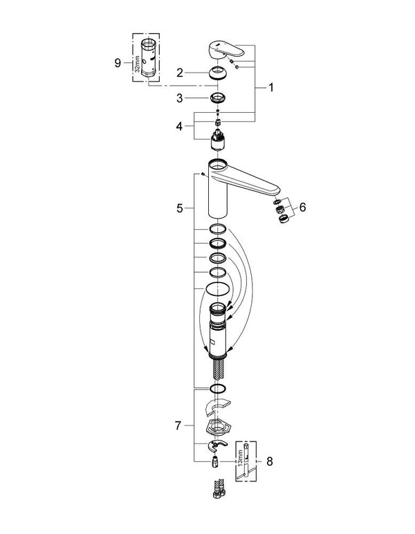 Grohe Eurodisc  Cosmopolitan Tek Kumandalı Eviye Bataryası - 33770002
