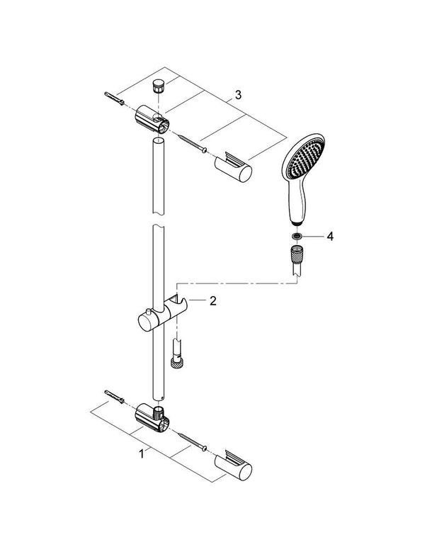 Grohe Vitalio  Rain 115 Sürgülü Duş Seti 2 Akışlı - 26109000