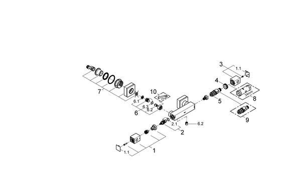Grohe Grohtherm  Cube Termostatik Duş Bataryası - 34488000