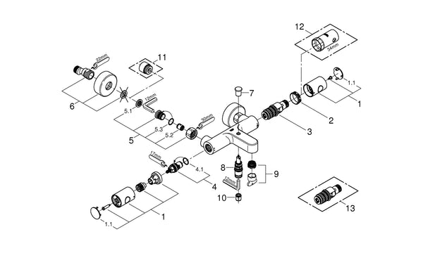Grohe Grohtherm 1000  Cosmopolitan  M Termostatik Banyo Bataryası - 34215002