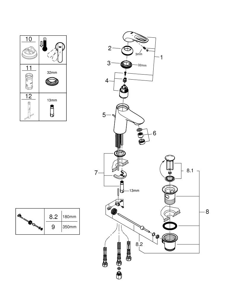 Grohe Eurostyle Tek Kumandalı Lavabo Bataryası  S- Boyut - 33561003
