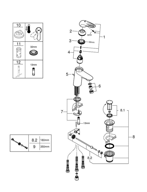 Grohe Eurostyle Tek Kumandalı Lavabo Bataryası  S- Boyut - 33561003