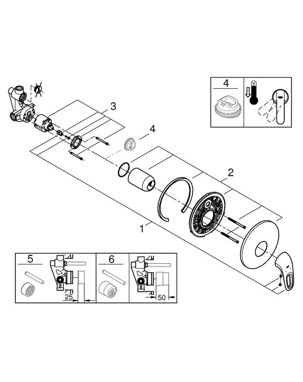 Grohe Eurostyle Tek Kumandalı Duş Bataryası - 33635003