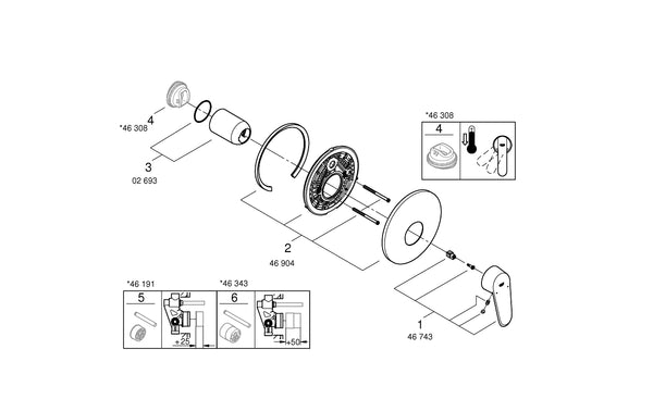 Grohe Eurodisc  Cosmopolitan Ankastre Duş Bataryası - 19549002
