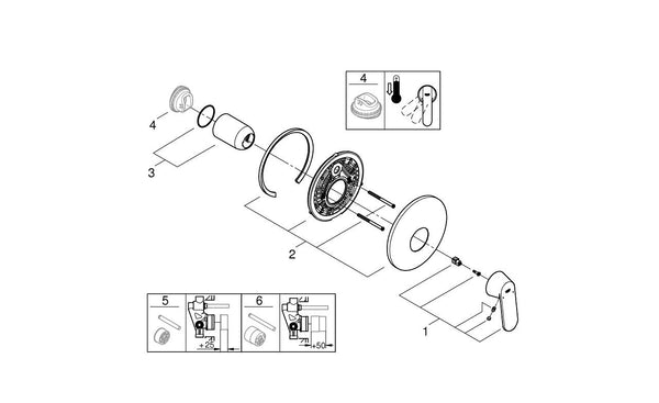 Grohe Eurocosmo Ankastre Duş Bataryası - 19383000