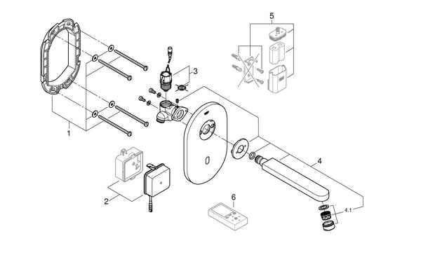 Grohe Eurosmart  Cosmopolitan  E Ankastre Fotoselli Lavabo Bataryası, Tek Su Girişli - 36335SD0