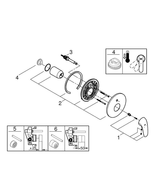 Grohe Eurostyle Ankastre Banyo/Duş Bataryası - 29099003