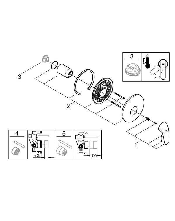 Grohe Eurostyle Ankastre Duş Bataryası - 29098003