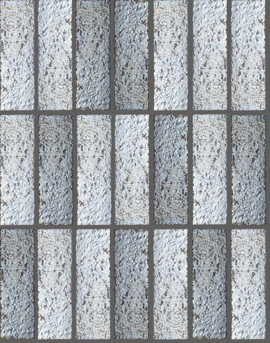 Art Mosaic Metal Silver 6,5x21,5 El Yapımı Terracotta Seramik