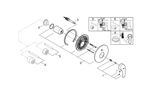 Grohe Eurosmart Ankastre Banyo/Duş Bataryası - 19450002