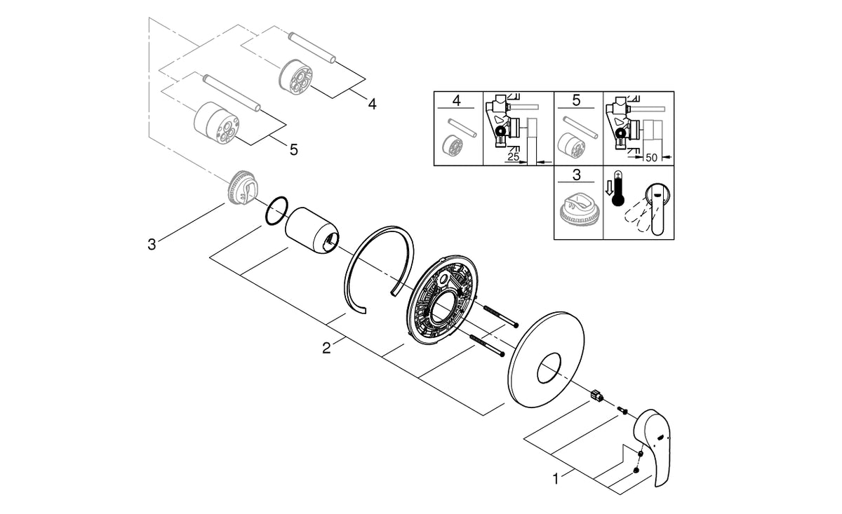 Grohe Eurosmart Ankastre Duş Bataryası - 19451002