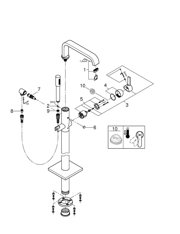 Grohe Allure Yerden Küvet Bataryası - 32754002