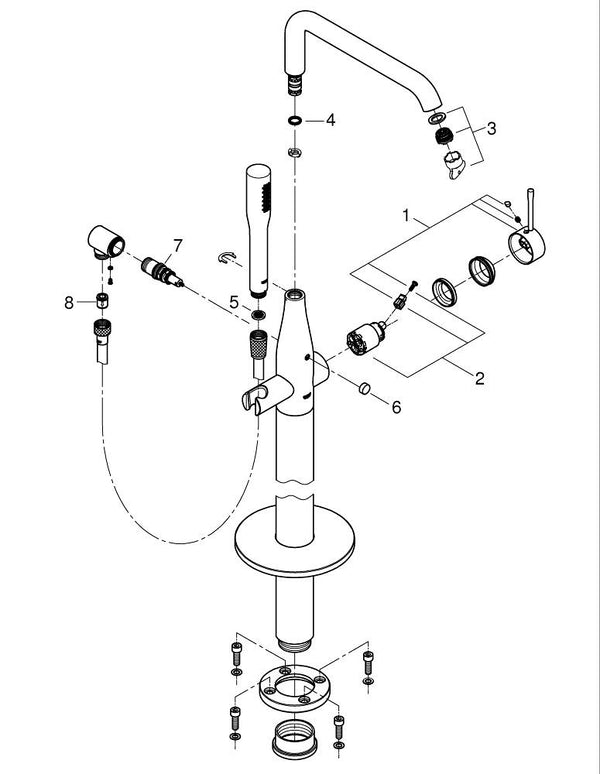 Grohe Essence Yerden Küvet Bataryası - 25248001