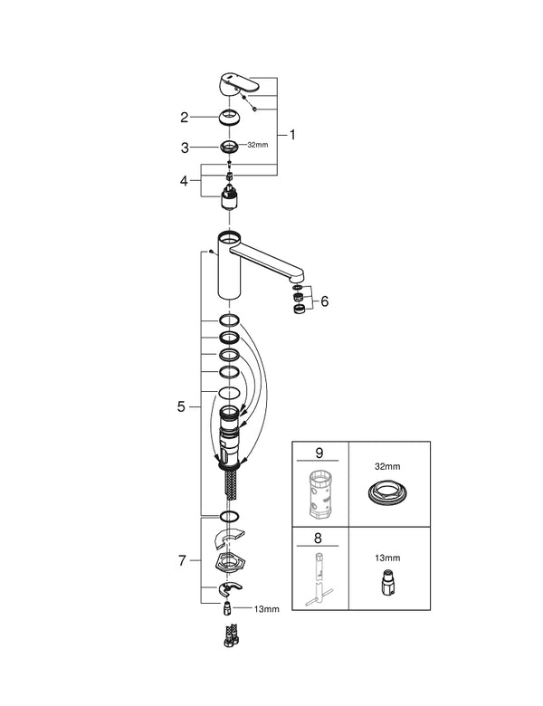 Grohe Eurocosmo Tek Kumandalı Eviye Bataryası - 30193DC0