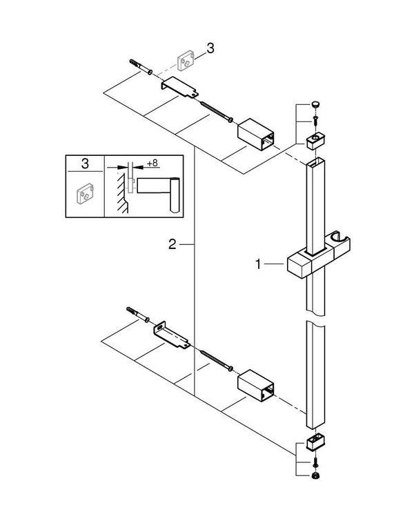 Grohe Euphoria  Cube Duş Sürgüsü, 600 Mm - 27892000