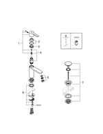 Grohe Lineare Tek Kumandalı Lavabo Bataryası 1/2″  X S- Boyut - 23791AL1