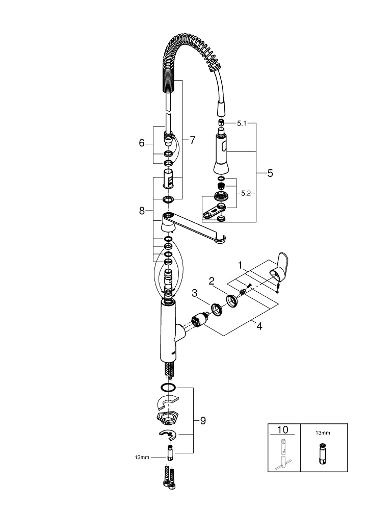 Grohe K7 Tek Kumandalı Eviye Bataryası - 31379000