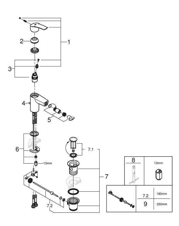 Grohe Eurosmart Tek Kumandalı Bide Bataryası  S- Boyut - 32929003
