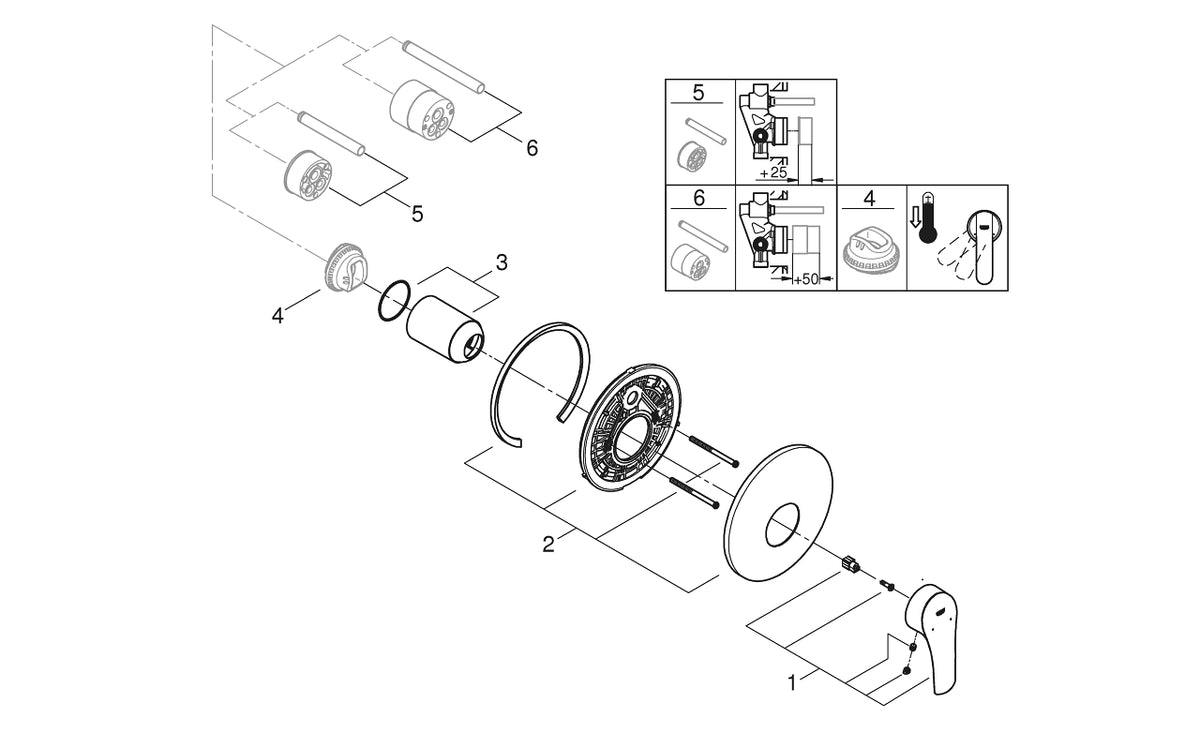 Grohe Eurosmart Ankastre Duş Bataryası - 194512433