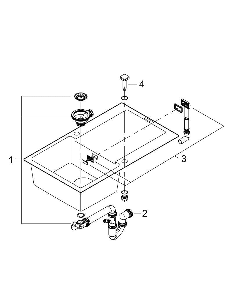 Grohe K500 Composite Sink With Drainer - 31644AP0