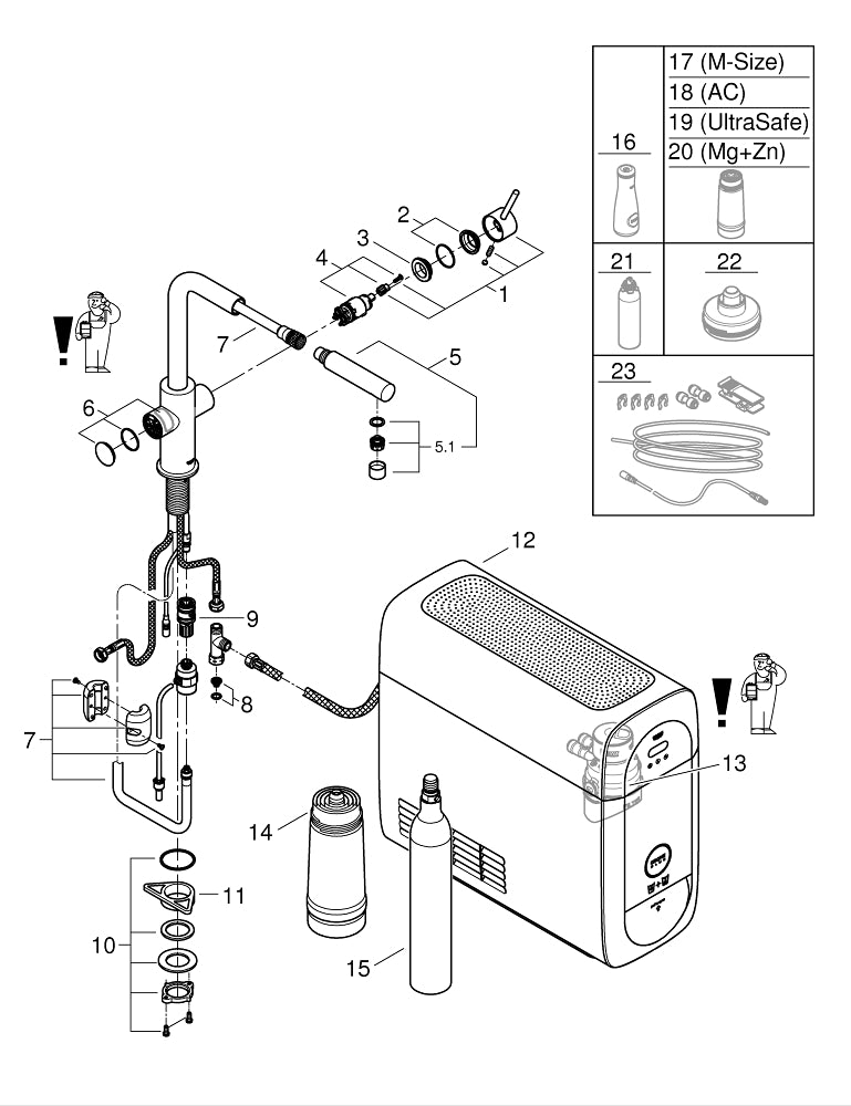 Grohe G R O H E  Blue  Home L-Spout Starter Kit With  Pull- Out Spout - 31539KS0
