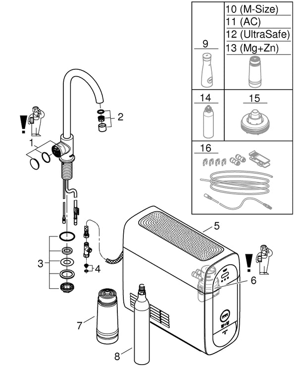 Grohe G R O H E  Blue  Home C-Spout Starter Kit With  Mono Faucet - 31498DC1