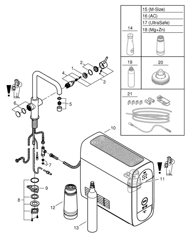 Grohe G R O H E  Blue  Home U-Çıkış Uçlu Başlangıç Kiti - 31456001