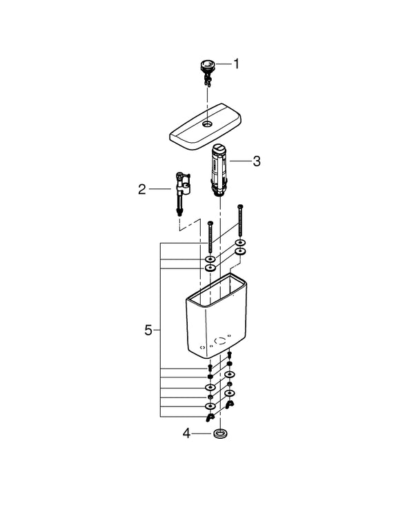 Grohe Bau  Ceramic Exposed Flushing Cistern - 39436000