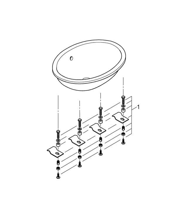 Grohe Bau  Ceramic Undercounter Wash Basin 55 - 39423000