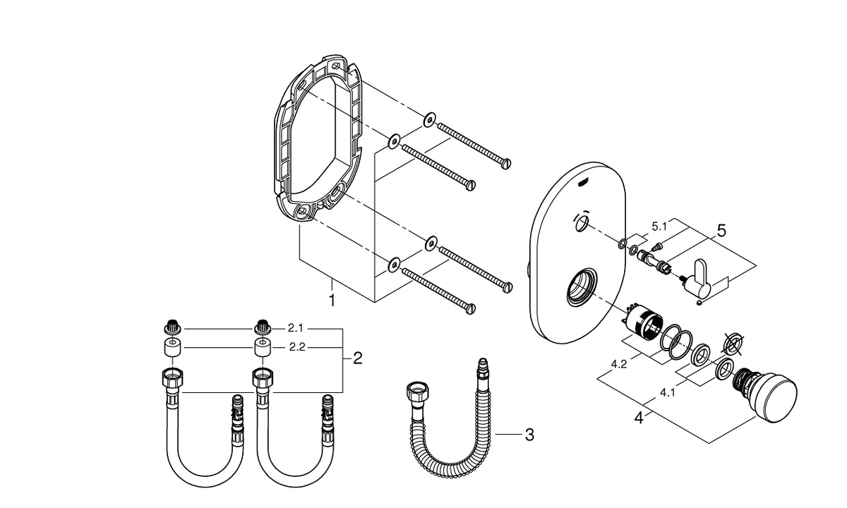 Grohe Eurosmart  Cosmopolitan  T Zaman Ayarlı Duş Bataryası 1/2″, Kelebek Ve Ayarlanabilir Sıcaklık Sınırlayıcı Ile - 36321000