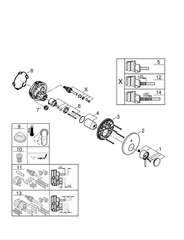 Grohe Atrio Ankastre Banyo/Duş Bataryası - 24355MS0