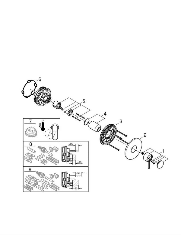 Grohe Atrio Ankastre Duş Bataryası - 24354MG0