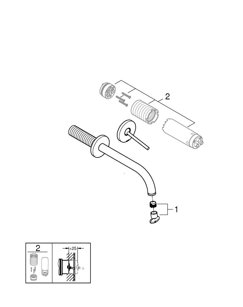 Grohe Atrio2  Delikli Joystick Lavabo Bataryası - 29406MG0