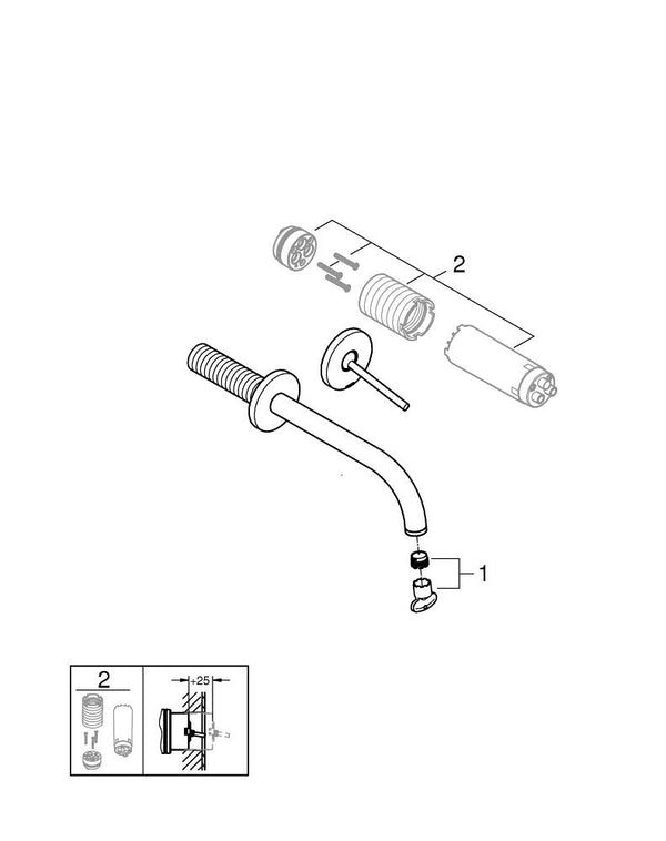 Grohe Atrio2  Delikli Joystick Lavabo Bataryası - 29406MG0