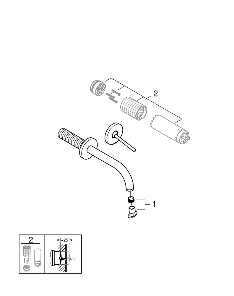 Grohe Atrio2  Delikli Joystick Lavabo Bataryası - 29410000