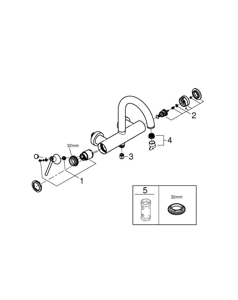 Grohe Atrio Tek Kumandalı Banyo Bataryası - 24367MS0