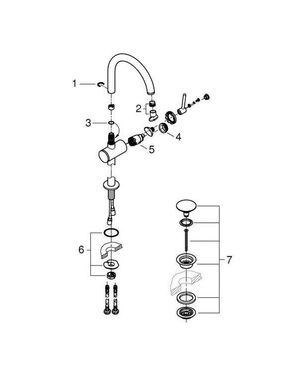 Grohe Atrio Tek Kumandalı Lavabo Bataryası  X L- Boyut - 24365MS0