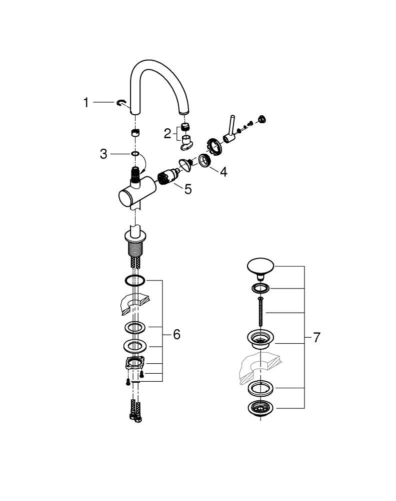 Grohe Atrio Tek Kumandalı Lavabo Bataryası 1/2″  L- Boyut - 24362MG0