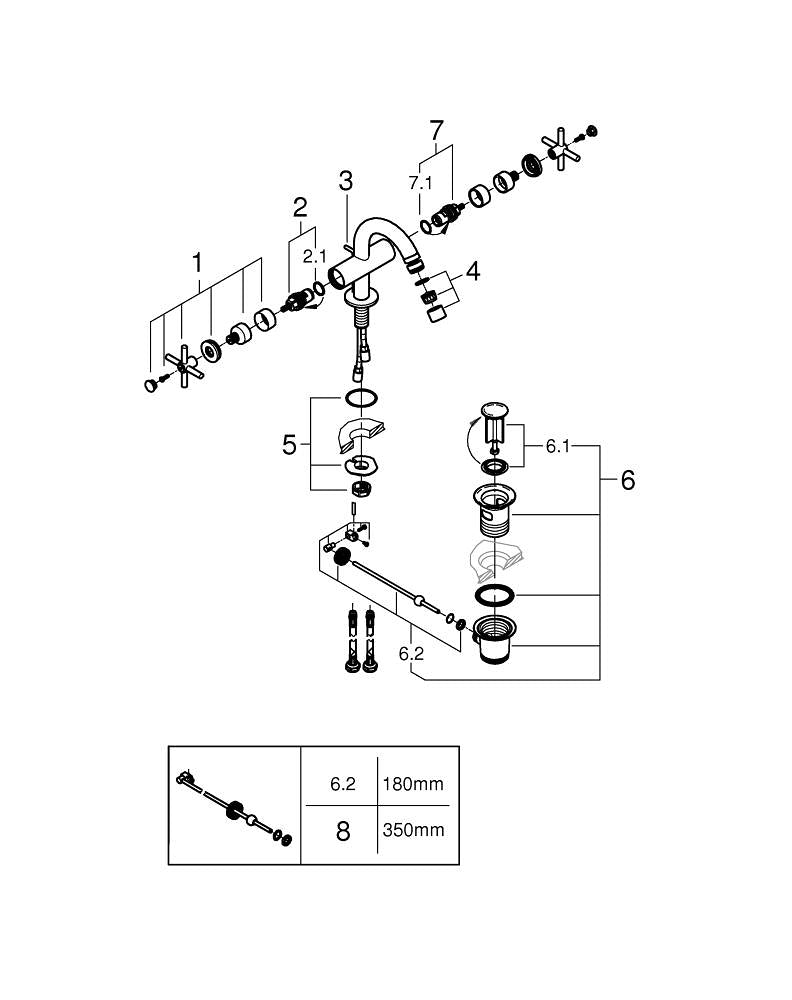 Grohe Atrio Tek Delikli Bide Bataryası 1/2 - 24353MS0