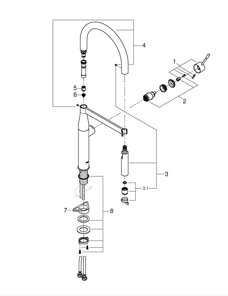 Grohe Essence Tek Kumandalı Eviye Bataryası - 30503000