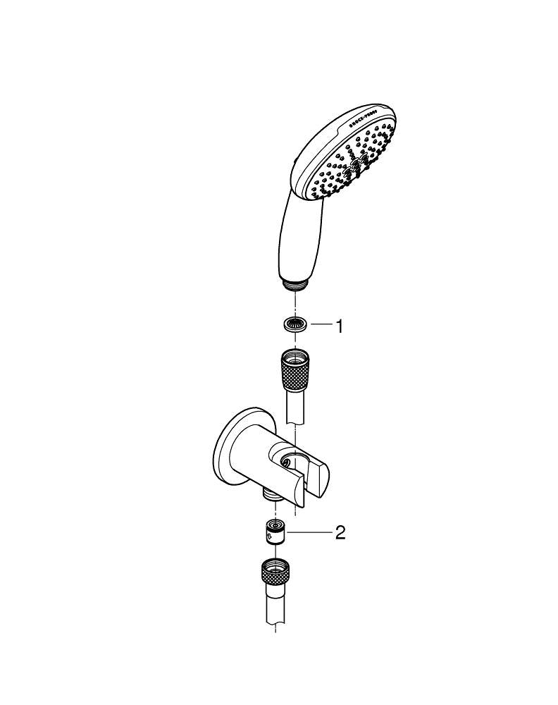 Grohe Tempesta 110 Wall Holder Set 2 Sprays ( Rain,  Jet) - 26406003