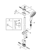 Grohe Tempesta  Cube 110 Shower Rail Set 3 Sprays ( Rain,  Jet,  Massage) - 27579003