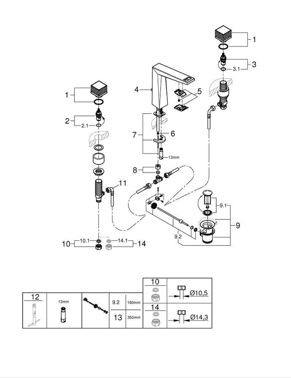 Grohe Allure  Brilliant  Private  Collection3 Delikli Lavabo Bataryası  L- Boyut - 20672AL0